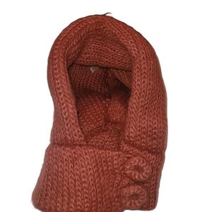 Aris Burnt Orange Colored Knit Balaclava